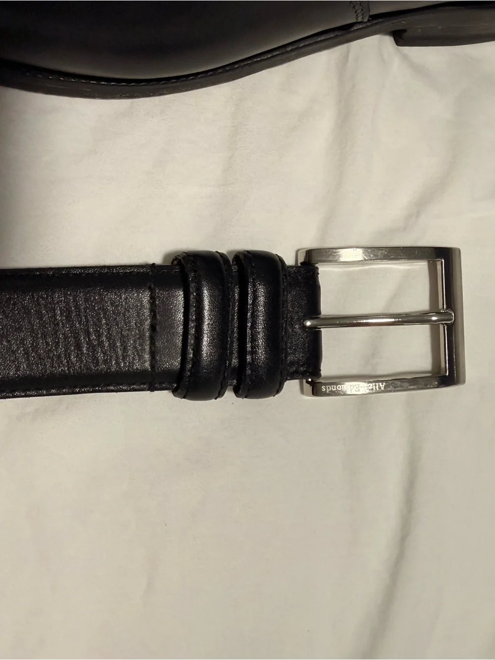 Allen Edmonds Carlyle Oxfords + Matching Belt — Black Calfskin, Size 8.5D